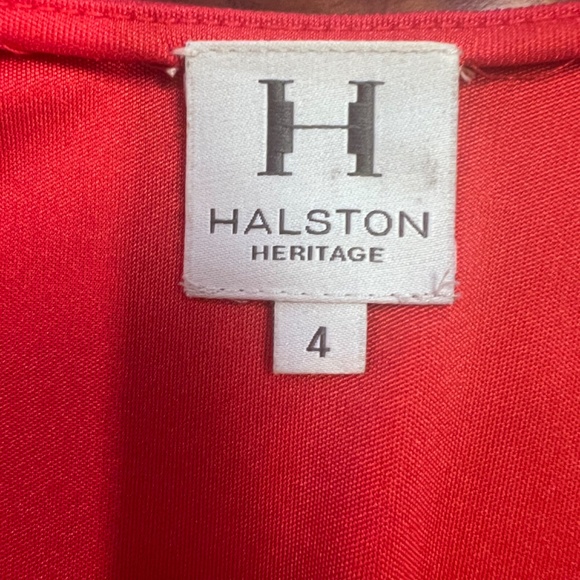 Halston Heritage Chic Red Dress Size 4 - Picture 3 of 3